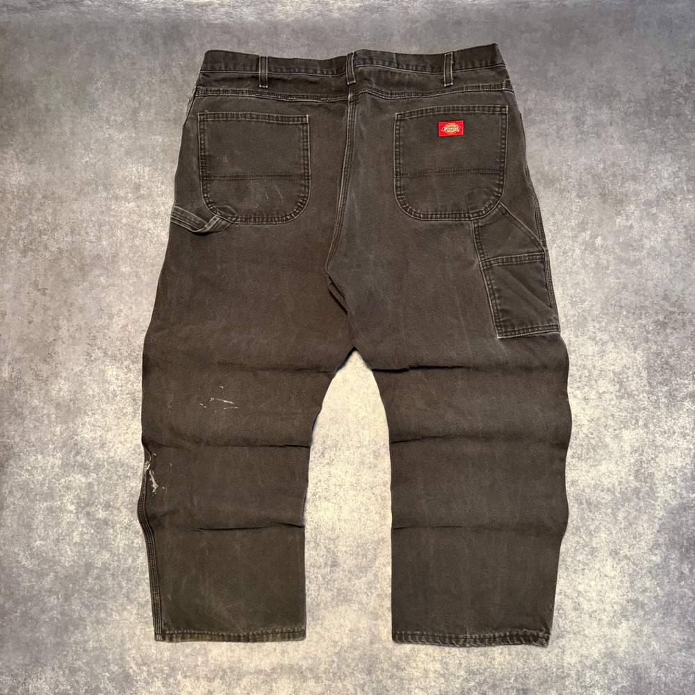 Dickies Mens Carpenter Pants Faded Black Duck Canvas Distress Workwear Skater